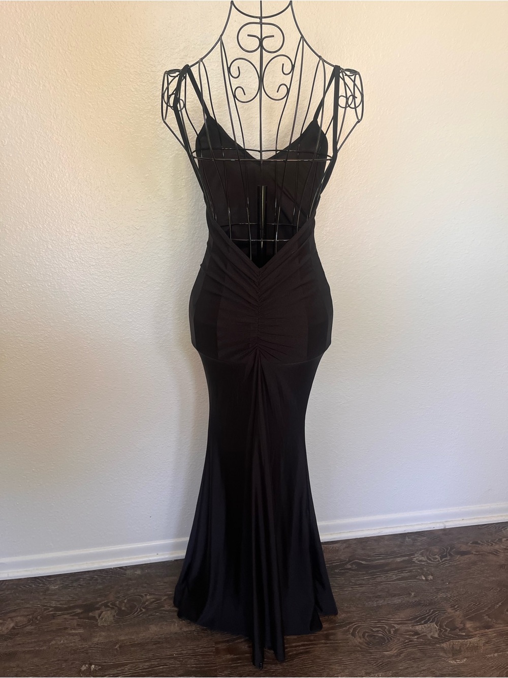 & Other Stories Black Backless Strappy V-Back Gown